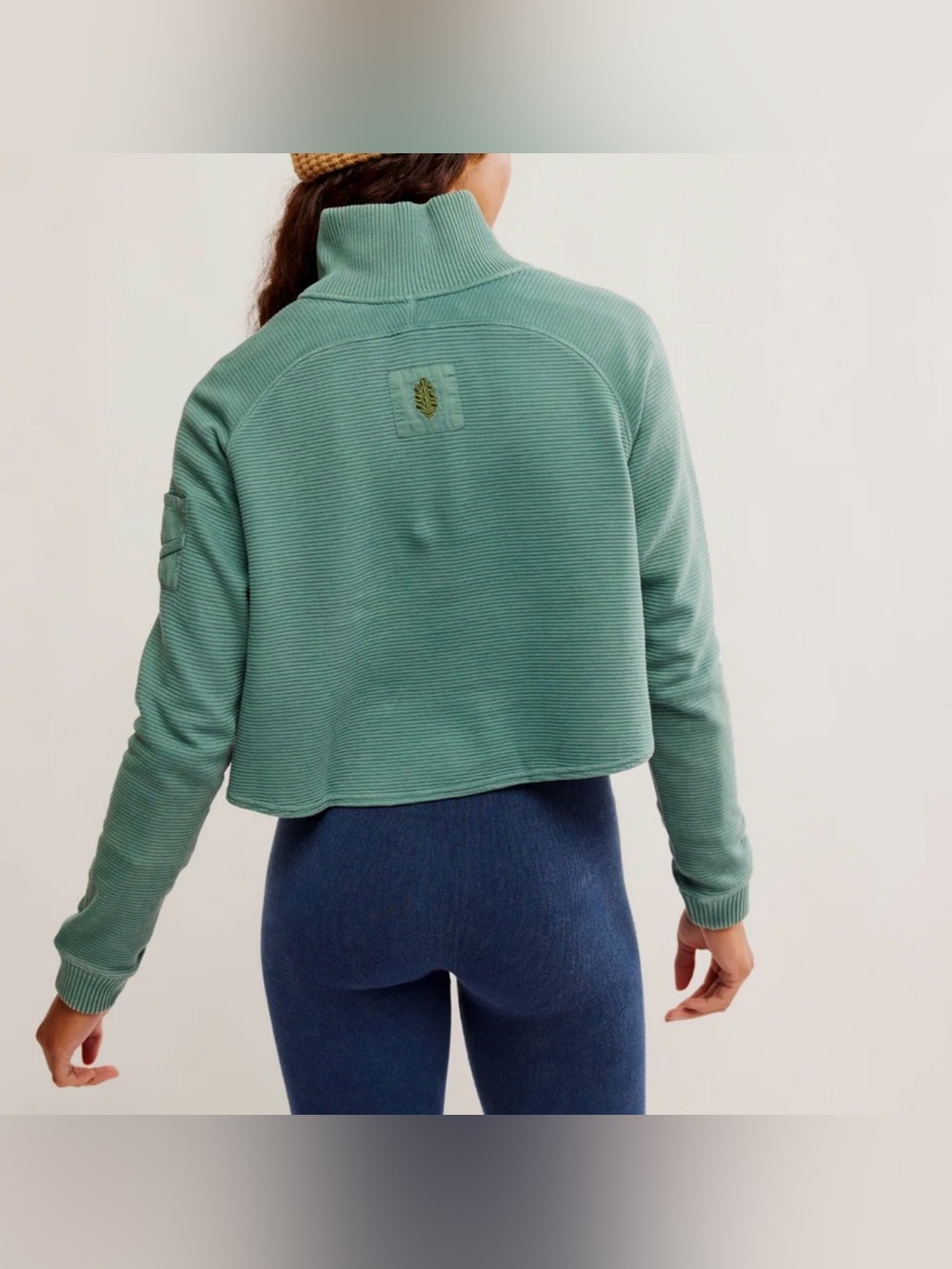 Free People So Fly Henley Pullover ~ Jade Teal - Picture 2 of 9